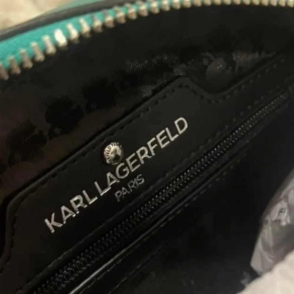 Karl Lagerfeld Paris Teal Dome Crossbody Bag - Picture 5 of 6